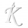 Sterling Silver Script Initial Pendant or Large Charm - K Letter