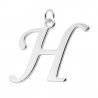 Sterling Silver Script Initial Pendant or Large Charm - H Letter
