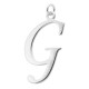 Sterling Silver Script Initial Pendant or Large Charm - G Letter
