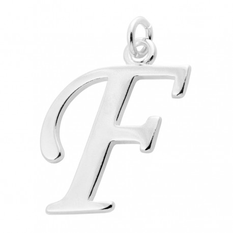 Sterling Silver Script Initial Pendant or Large Charm - F Letter ...