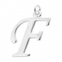 Sterling Silver Script Initial Pendant or Large Charm - F Letter