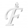 Sterling Silver Script Initial Pendant or Large Charm - F Letter