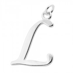 Sterling Silver Script Initial Pendant or Large Charm - L Letter