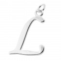 Sterling Silver Script Initial Pendant or Large Charm - L Letter