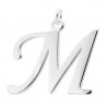 Sterling Silver Script Initial Pendant or Large Charm - M Letter