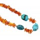 Southwestern Amber and Turquoise Necklace with Sterling Silver