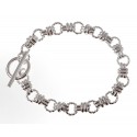 Sterling Silver Toggle Bracelet 7.5 Inch Long