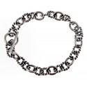 Sterling Silver Oxidized Toggle Bracelet 7.5 Inch Long