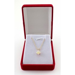 10K Pink Synthetic Opal Pendant with Gift Box