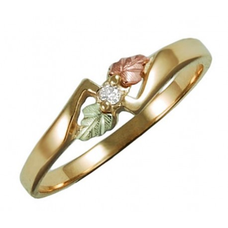 10K Black Hills Gold Diamond Accented Ladies Ring jewelry.farm