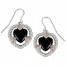 Sterling Silver with 12K Black Hills Gold Heart Earrings