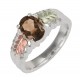 Sterling Silver with 12K Black Hills Gold Ladies Ring w Smoky Quartz