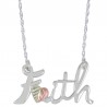 Sterling Silver Black Hills Gold Faith Sign Necklace