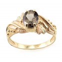 10K Black Hills Gold Ladies Ring Oval Smoky Quartz