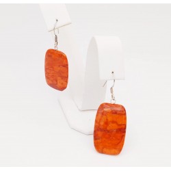 Genuine Coral Earrings with Sterling Silver Hooks
