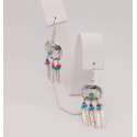 Southwestern Sterling Silver Dangle Earrings with Feathers