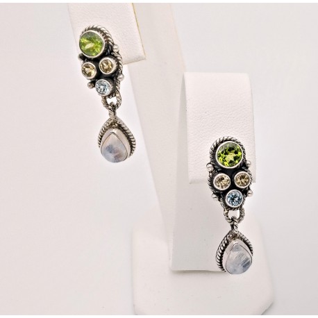 Sterling Silver Earrings with Gemstones