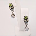 Sterling Silver Dangle Earrings with Gemstones