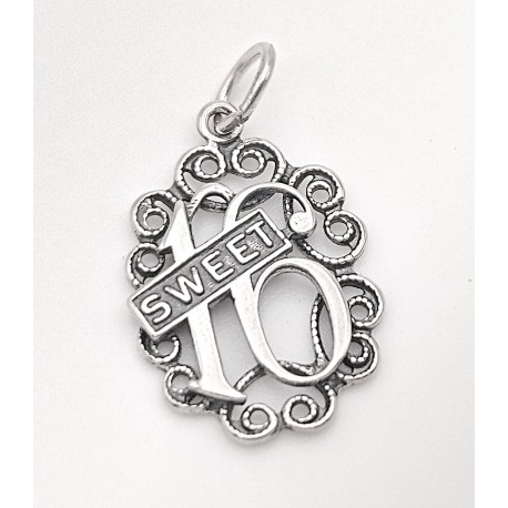 Sterling Silver Sweet 16 Charm or Pendant