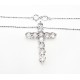 Sterling Silver Cross Pendant W Topaz & Chain