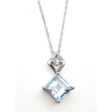 Sterling Silver Blue Topaz Pendant