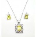 Sterling Silver Necklace and Earrings Set with CZ