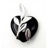 Onyx Heart Pendant w Sterling Silver