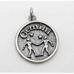 Zodiac Sterling Silver Charm or Pendant - Gemini