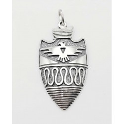 Sterling Silver Thunderbird Arrowhead Pendant