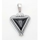 Sterling Silver Triangle Pendant with Black Onyx