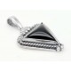 Sterling Silver Triangle Pendant with Black Onyx