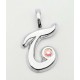 Sterling Silver Initial Pendant W Chain T