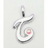 Sterling Silver Initial Pendant W Chain T