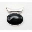 Sterling Silver Oval Pendant With Onyx