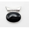 Sterling Silver Oval Pendant With Onyx