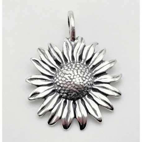 Sterling Silver Sunflower Pendant