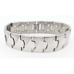 Magnetic Stainless Steel Link Bracelet Wide