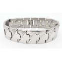Magnetic Stainless Steel Link Bracelet Wide