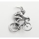 Sterling Silver 3D Bicyclist Charm
