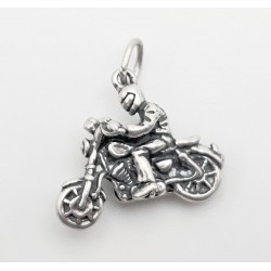 Sterling Silver Motorcyclist Pendant with Chain