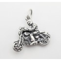 Sterling Silver 3D Motorcyclist Charm