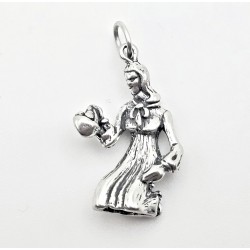 Sterling Silver 3D Virgo Charm - Sterling Silver Zodiac Charm