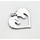 Two Horse Head Heart Charm or Pendant
