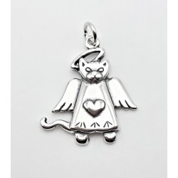 Sterling Silver Cat Angel Charm or Pendant