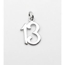 Sterling Silver Number 13 Charm