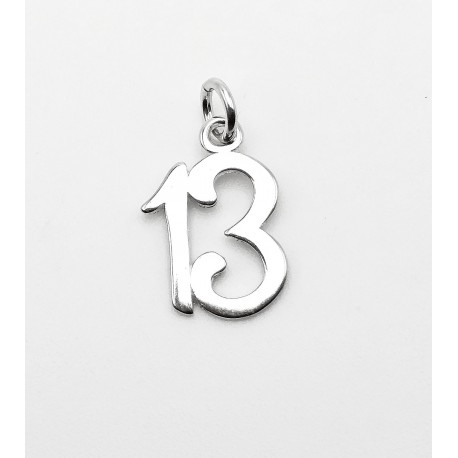 Sterling Silver Number 13 Charm
