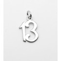 Sterling Silver Number 13 Charm