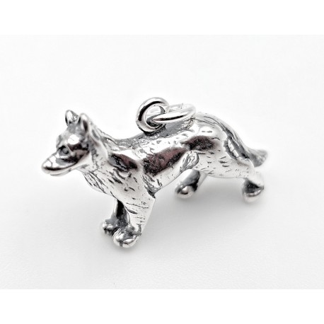 Sterling Silver 3D German Shephard Dog Charm