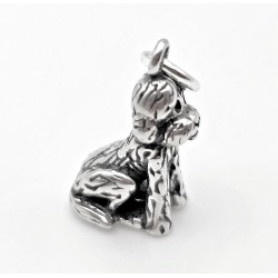 Sterling Silver 3D Golden Doodle Dog Charm