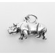 Sterling Silver 3D Rhino Charm